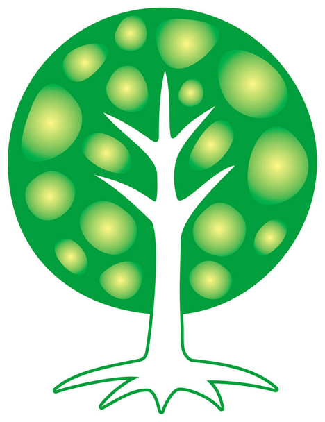 The tree of life. The symbol of ecology, growth, sustainability, development. Green and yellow color. Vector art graphics. - Διάνυσμα, εικόνα