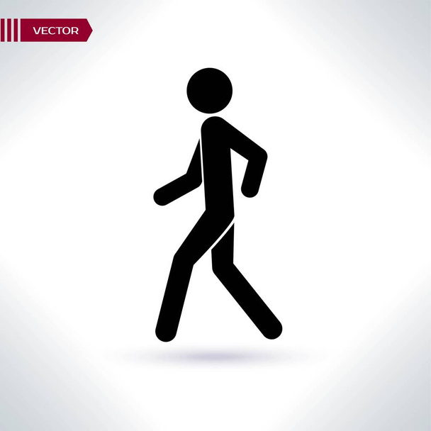 Icono para caminar de Man Poses Set. Estilo: iconos monocromáticos, esquinas redondeadas, fondo blanco. - Vector, imagen