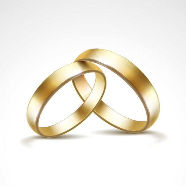vektorové zlaté snubní prsteny izolované - Vektor, obrázek