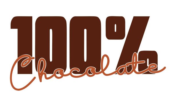 Handschrift citaat 100 procent Chocolade voor Afro-Amerikaanse vrouw T-shirt. Vector kalligrafie illustratie geïsoleerd op wit. Leuk voor meisjes tshirt, print, sticker voor Black history maand  - Vector, afbeelding