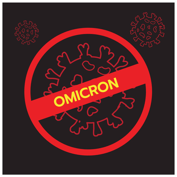 omicron bacteria icon vector, antigen test kit on green background. - Vector, Image
