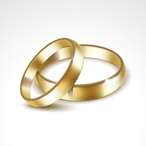 vektorové zlaté snubní prsteny izolované - Vektor, obrázek