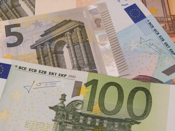 Банкноты евро (EUR) - законное платежное средство Европейского Союза
 - Фото, изображение