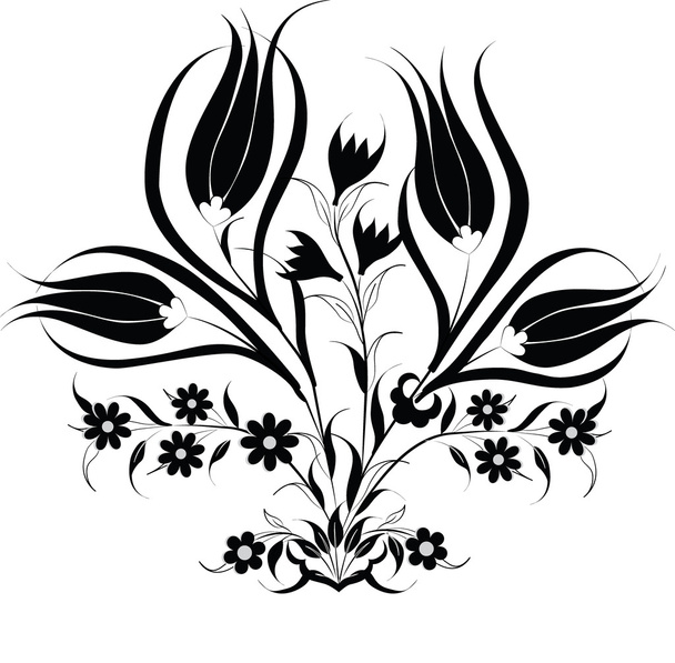 traditional Ottoman design with a pattern of black - Vector, Image