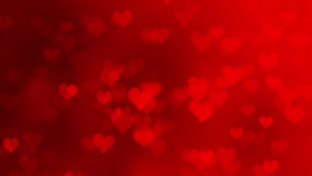 abstraktní valentine pozadí s bokeh a srdce - Záběry, video