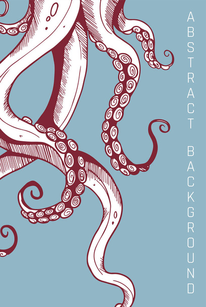  colored bright illustration with tentacles, graphic style - Vektor, Bild