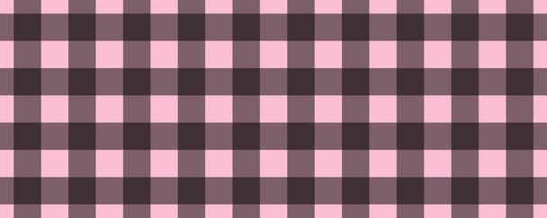 Banner, plaid pattern. Pink on Black color. Tablecloth pattern. Texture. Seamless classic pattern background. - Photo, Image