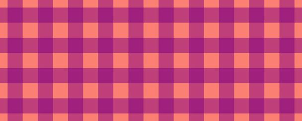 Banner, plaid pattern. Salmon on Purple color. Tablecloth pattern. Texture. Seamless classic pattern background. - Photo, Image