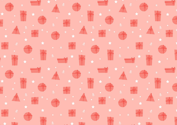 Gift box pattern wallpaper. Christmas pattern. Gift box icon. Happy new year poster. Christmas in pink tones. - Вектор, зображення