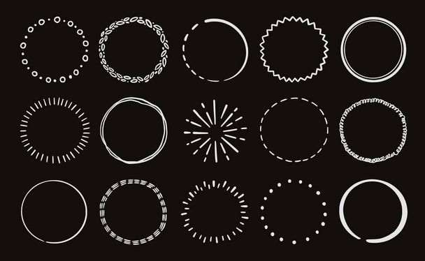 Distintivo linea cerchio lavagna disegnato a mano - Vettoriali, immagini
