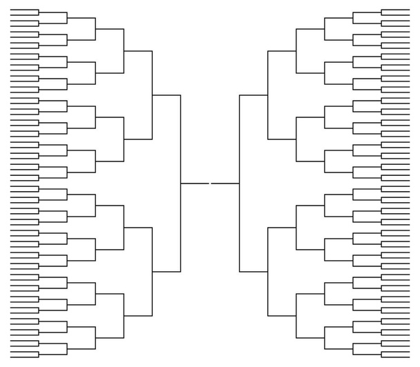 Bracket tournament. Basketball or football team in bracket tournament. Blank template for sport. 32 teams in tourney. Championship with playoff, final. Mockup of games. Vector. - Vector, Image