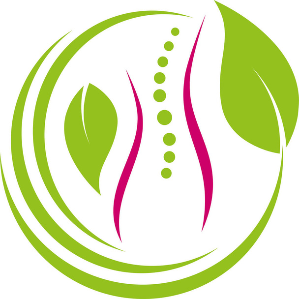 Woman, human, leaves, spine, naturopath, chiropractor, logo  - Vetor, Imagem