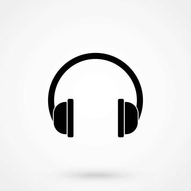 Vector headphones icon. Black symbol silhouette isolated on modern background - Vettoriali, immagini