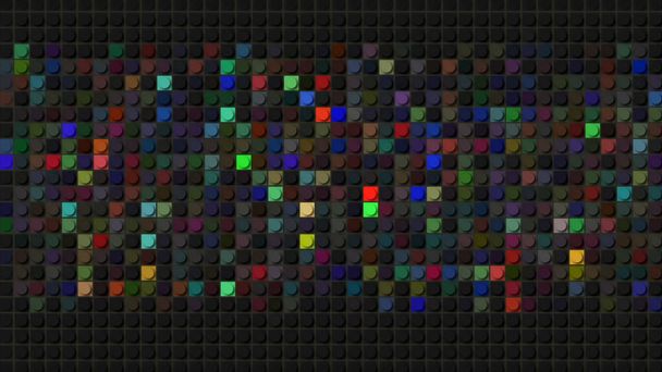 Mosaico hecho en abstracción. Moción. Mosaico geométrico que brilla con colores de neón en diferentes colores. - Foto, Imagen