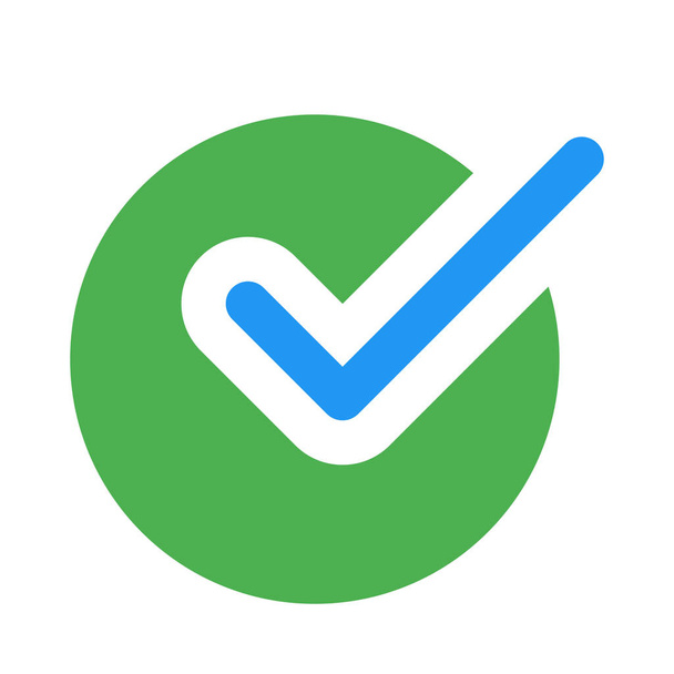 Verification tick mark for digital certification document - Vector, Image