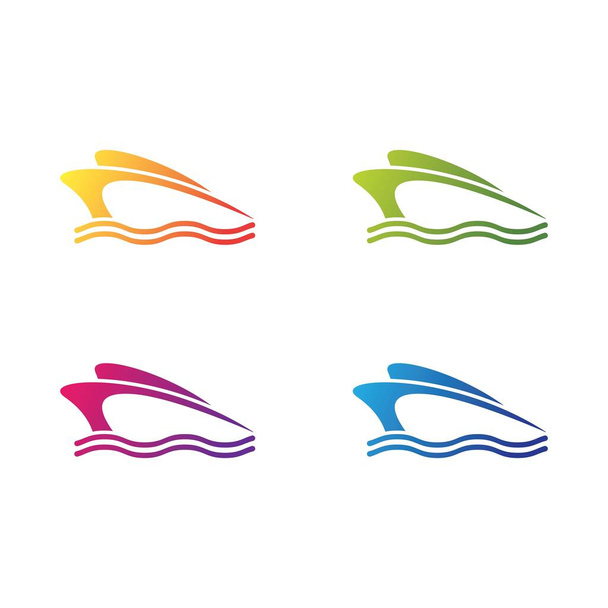 Boat logo template icon set design - Vektor, obrázek