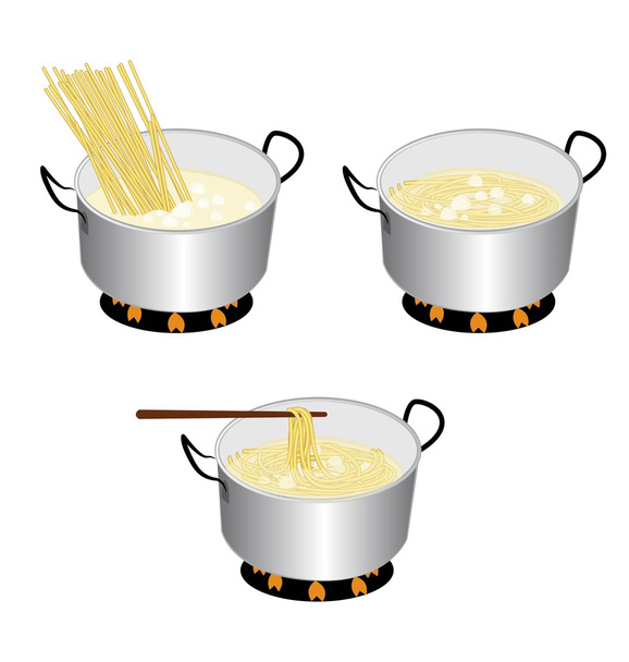 調理スパゲッティ - ベクター画像