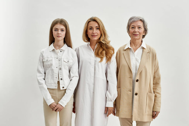 Front view of family of three female generations - Valokuva, kuva