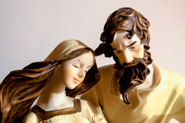Άγαλμα του Χριστιανισμού ενδημικό με τον Ιησού, Madonna και του Αγίου Ιωσήφ. Υψηλής ποιότητας φωτογραφία - Φωτογραφία, εικόνα