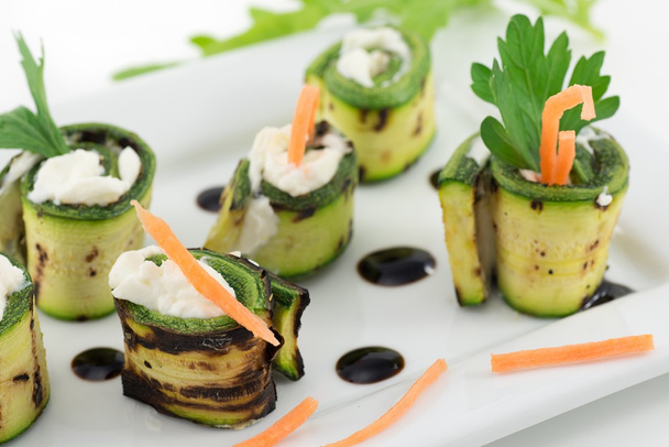 Grilled zucchini rolls with cheese - Photo, Image