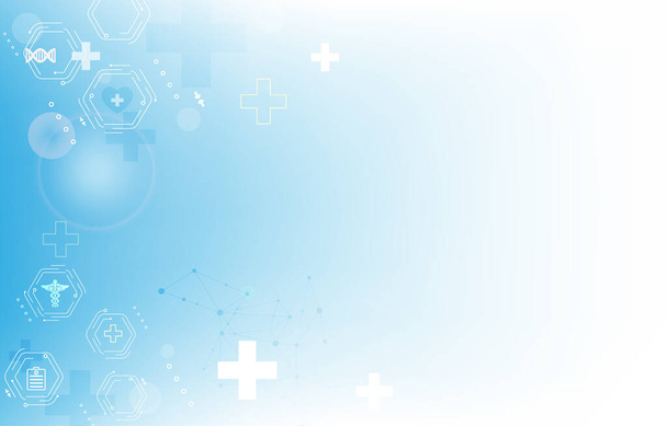 Modern vector medical blue background.healt and care wallpaper - Vector, Image