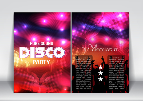 abstrakte Disco-Party-Flyer Broschüre Design-Vorlage - Vektorillustration - Vektor, Bild