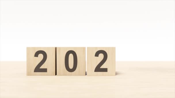 Szczęśliwego Nowego Roku. Cele na rok 2022. Animacja 3D - Materiał filmowy, wideo