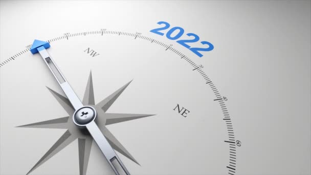 Frohes Neues Jahr. Navigation bis ins Jahr 2022. 3D-Animation - Filmmaterial, Video