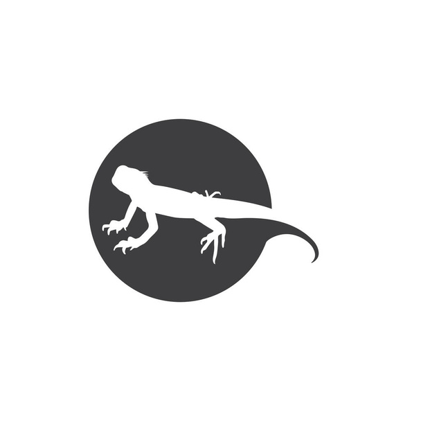  σαύρα ζώων φορέα Salamander gecko κροκόδειλος και ερπετά σχεδιασμό λογότυπο - Διάνυσμα, εικόνα