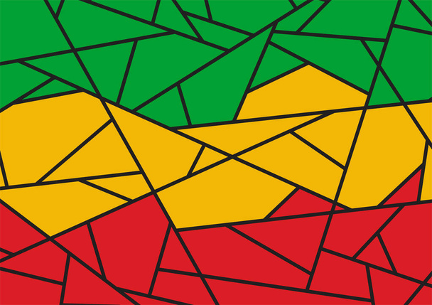 Minimalist background with abstract stripes and geometric lines pattern and with Jamaican color theme - Vector, Image