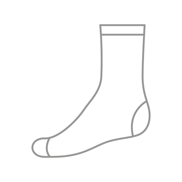 Set sock for man, outline template. Sport and regular sock. Technical mockup clothes side view. Vector illustration - Vector, Imagen