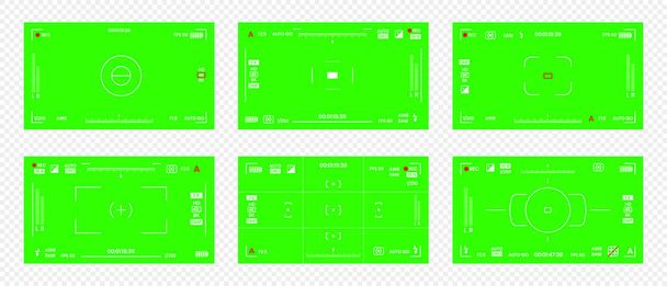 Зелений кольоровий хром ключ камера rec frame viewfinder накладання фонового екрану плоский стиль дизайну Векторні ілюстрації
. - Вектор, зображення