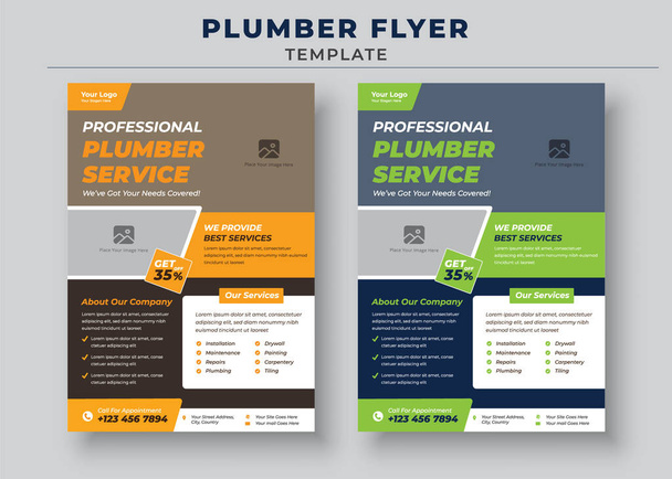 Need A Plumbing Services, Professional Plumber Service, Plumber Service Flyer Template, Handyman and Plumber Services Flyer - Vector, Image