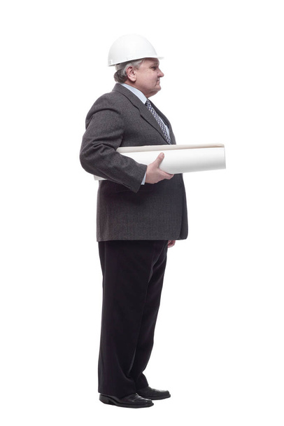 business man with drawings for a new project. - Foto, Bild