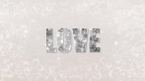 wedding movie cover with glitter love lettering - Footage, Video