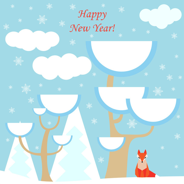zimní Les, novoroční kartu pozadí - Vektor, obrázek