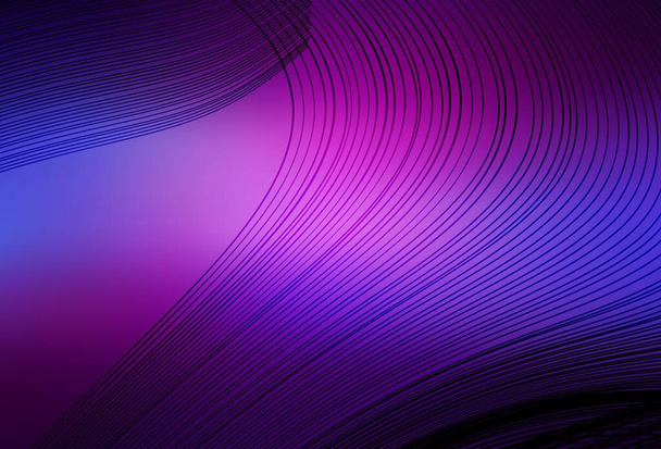 Luz púrpura, patrón vectorial rosa con líneas curvas. Ilustración creativa en estilo semitono con gradiente. Diseño abstracto para su sitio web. - Vector, imagen
