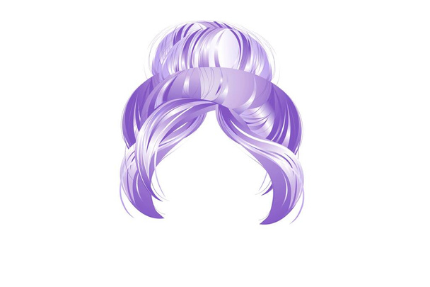 purple hair isolated on white background - illustration design  - Foto, immagini