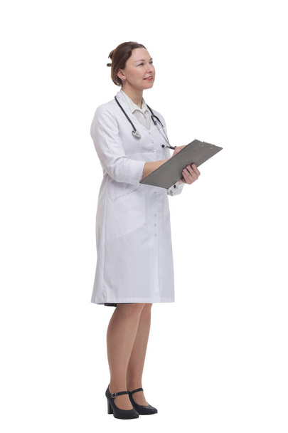 in full growth. female doctor with clipboard. - Photo, image