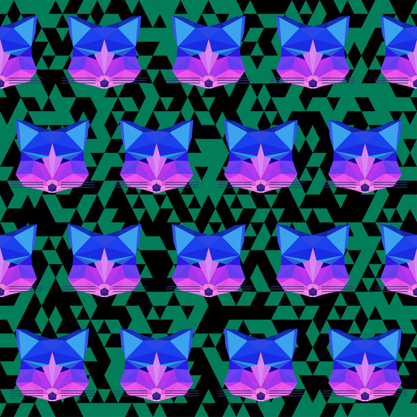 hell gefärbt polygonalen Fox Hintergrundmuster - Vektor, Bild