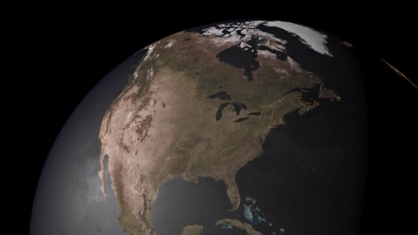 Dünya siyah arkaplan alanı 3DCG dijital animasyon hareketi grafikleri - Video, Çekim