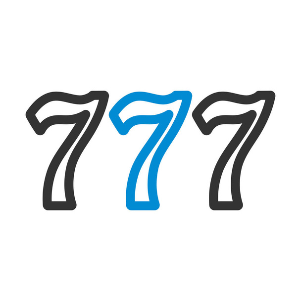 777 Icône. contour audacieux modifiable avec la conception de remplissage de couleur. Illustration vectorielle. - Vecteur, image