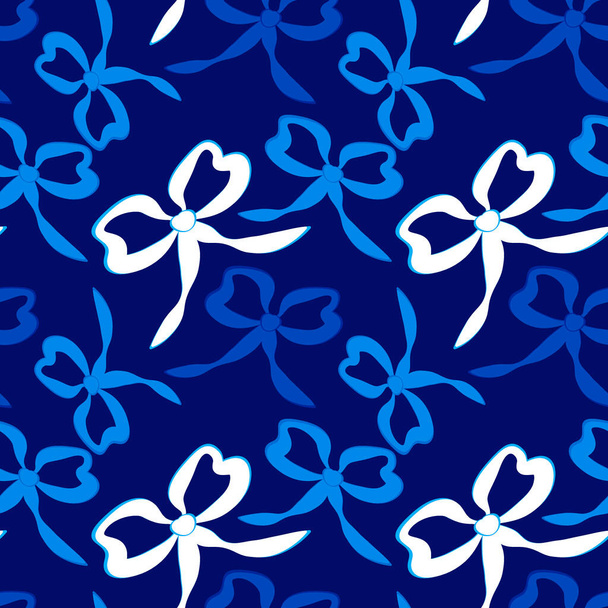 A seamless pattern on a square background is a ribbon bow. Design element of books, notebooks, postcards, interior items. Wallpapers, textiles, packaging, background for a website, mobile application or blog. - Διάνυσμα, εικόνα