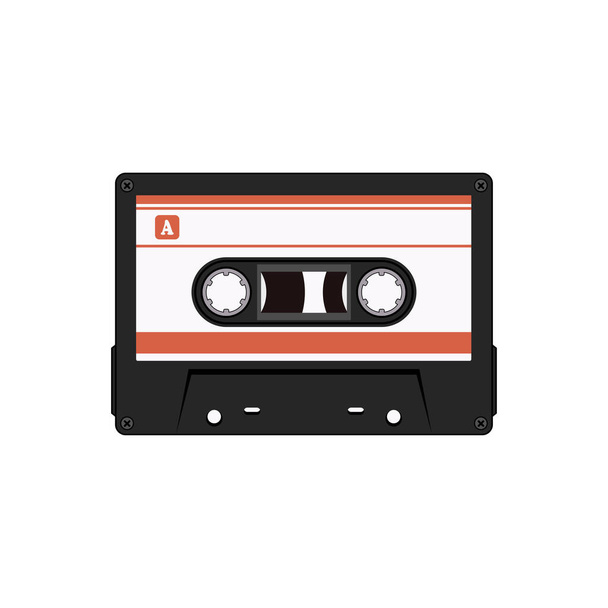 Isolated cassette tape vector graphics - Vector, imagen