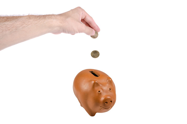 Saving a lot of money in piggy bank - Photo, Image