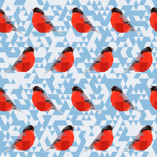 Vector polygonal bullfinch pattern - Vector, Imagen