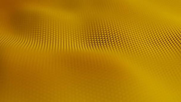 Illustrazione 3d di una texture gialla colorata astratta con messa a fuoco superficiale ed effetto macro obiettivo - Foto, immagini