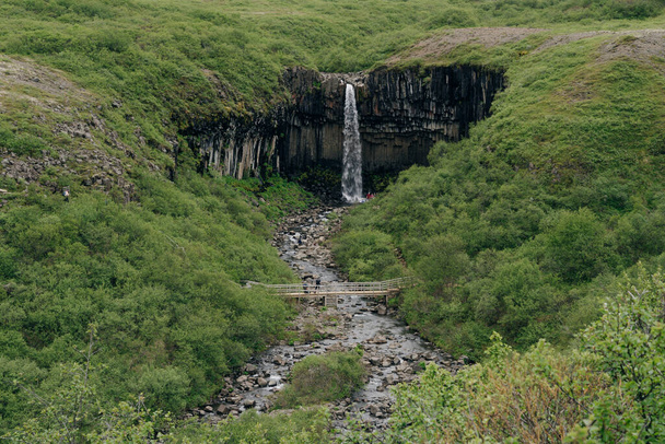 Svartifoss waterfall in the Skaftafell National Park, iceland. High quality photo - Photo, Image