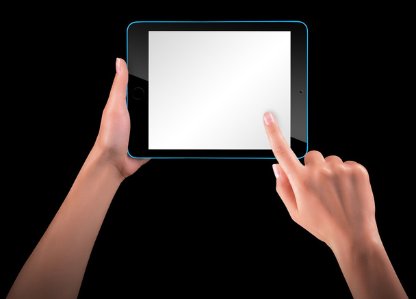 Érint képernyő tabletta számítógép kézzel - Fotó, kép