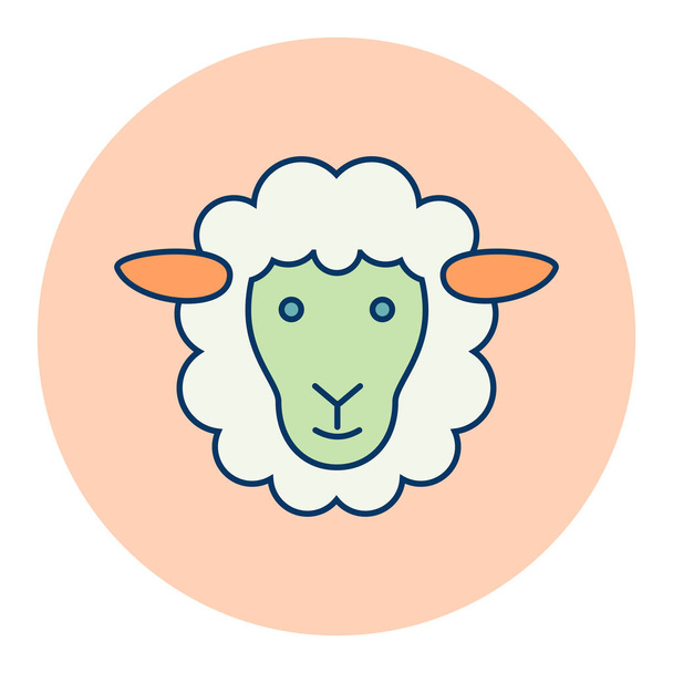Ovce ploché ikony. Zvířecí hlava. Znamení farmy. Grafický symbol pro design webových stránek, logo, aplikaci, uživatelské rozhraní. Vektorová ilustrace - Vektor, obrázek